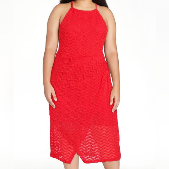 Madden NYC Chic Red Midi Dress with Timeless Appeal - Picture 2 of 10